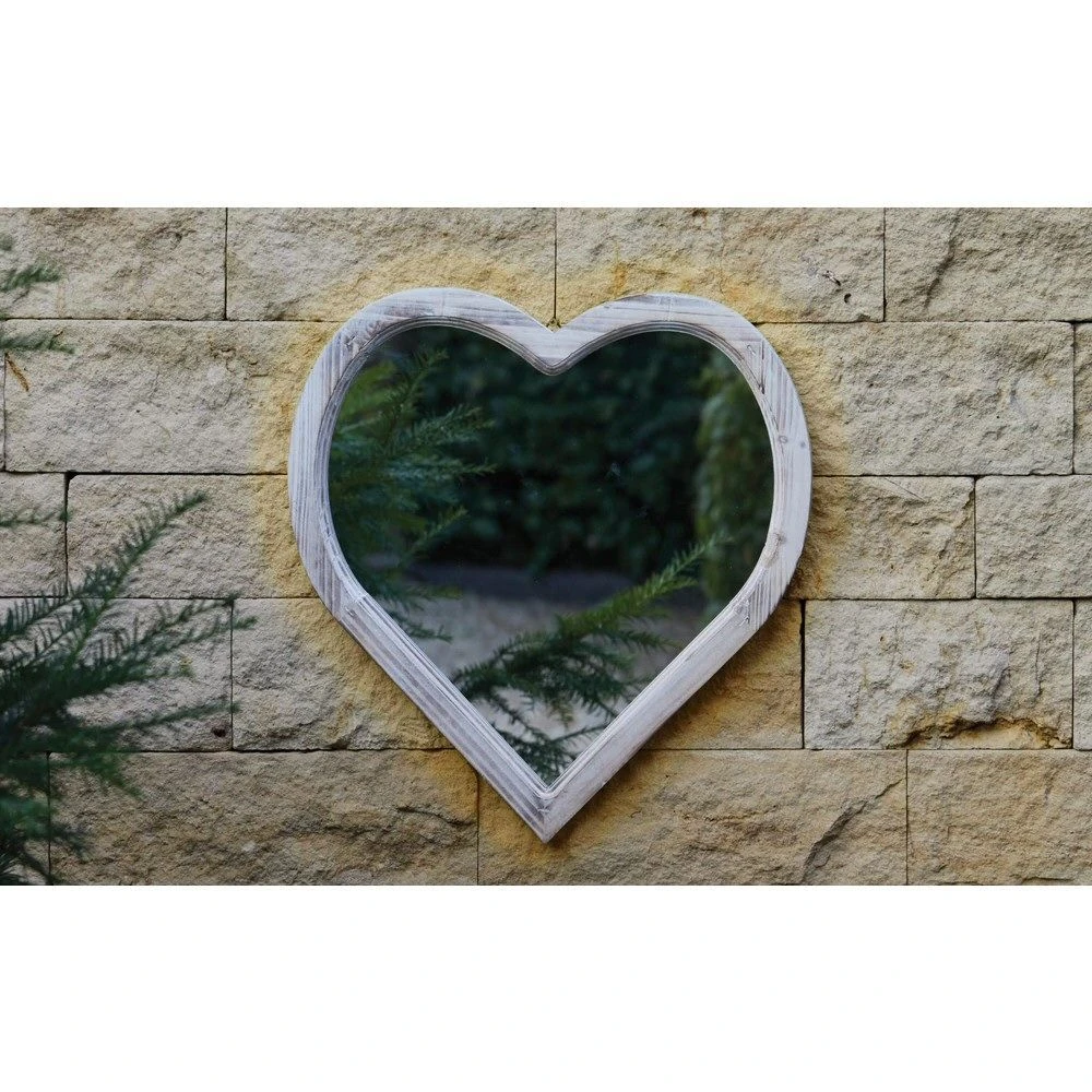 Woodlodge 52cm Wooden Solar Heart Mirror 1 Woodlodge 52cm Wooden Solar Heart Mirror
