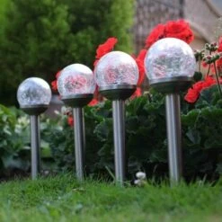 Smart Solar 35cm Crackle Globe Colour Changing Stake Lights (5 Pack) -Garden Bloom Sales Store 5050642008471 3