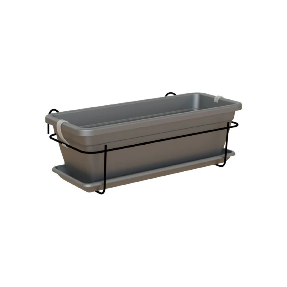 Artevasi 60cm Anthracite Venezia Plant Box Balcony Kit 1 Artevasi 60cm Anthracite Venezia Plant Box Balcony Kit