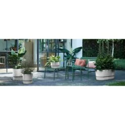 Elho 25cm Living Concrete Greenville Round Planter -Garden Bloom Sales Store 8711904345716 4